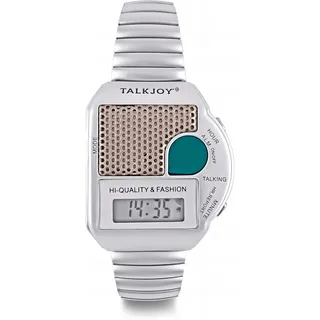 TalkJoy Profi Metallzugarmband Sprechende Armbanduhr Blindenuhr Wecker Sprachausgabe Zeitansage Sehbehinderte Knopfdruck