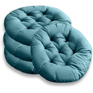 4er Set Stuhlkissen Rund 40cm, Runden Sitzkissen Gefüllte Sitzkissen, Stuhlkissen Anthrazit für Gartenstuhl,Bürostuhl, Balkonstuhl, Weiche Indoor & Outdoor Kissen Sitzpolster für Haus,Wohnzimmer