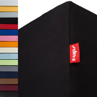 r-up Passt Spannbettlaken 120x200-130x200 bis 35cm Höhe viele Farben 100% Baumwolle 130g/m2 Oeko-TEX stressfrei auch für hohe Matratzen (schwarz)