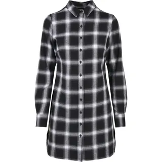 URBAN CLASSICS Kleid Shirtkleid Schwarz/Weiß 36