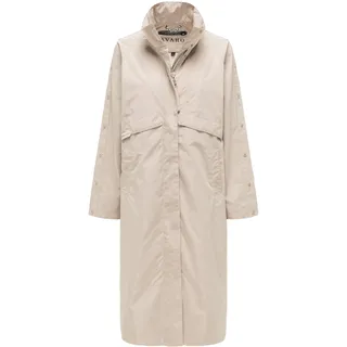 Langmantel NAVAHOO "Langmantel Zenblüte 14", Damen, Gr. M, braun (light taupe), Obermaterial: 100% Polyester PES.  Obermaterial: Futter: 100% Polyester PES., Mäntel Langmantel
