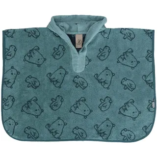 Sterntaler Baby Unisex Badetuch Baby GOTS Baby Badeponcho Eisbär Elia - Badetuch Baby, Babyhandtuch - dunkeltürkis
