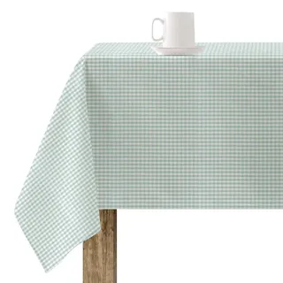 BELUM Tischdecke, harzbeschichtet, schmutzabweisend, 50-12, kariert, Vichy-Größe, 200 x 155 cm, fleckenabweisende Tischdecke, Vichy Mint, Stoff 100% Bio-Baumwolle