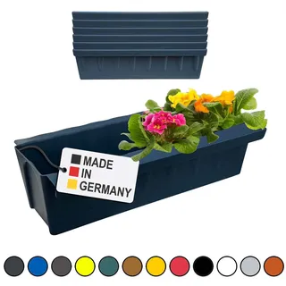 Paletten Blumenkasten 6er-Set Anthrazit Einsatz zum an- & Einhängen Pflanzkasten