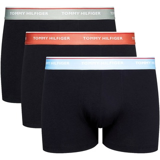 Tommy Hilfiger Herren 3er Pack Boxershorts Trunks Unterwäsche, Mehrfarbig (Vessel Blue/Dockside/Silver), S