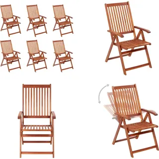 vidaXL Klappbare Gartenstühle 6 Stk. Massivholz Akazie - Gartenstuhl - Gartenstühle - Stuhl - Stühle - Braun