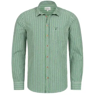 Trachtenhemd NÜBLER "Trachtenhemd Harry", Herren, Gr. M, EURO, grün, Obermaterial: 70% Baumwolle CO. 30% Polyester PES., Hemden Trachtenhemd
