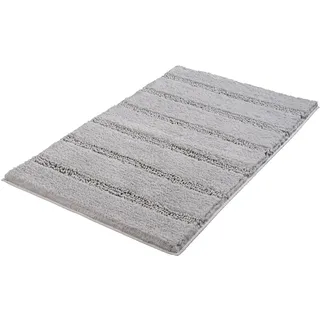 Badematte KLEINE WOLKE "Monrovia, Badvorleger, Badezimmer Teppich" Gr. 3, grau (platin), H:23mm, Kunstfaser, Badematten, Badematte, Badteppich, Uni Farben, gestreift, aus Mikrofaser, waschbar