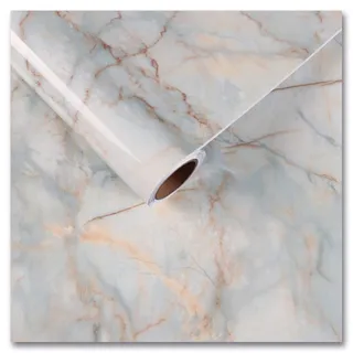 CRE8TIVE Cyan Gold Marmor Folie Tapete Selbstklebend 60cm x 300cm Klebefolie Möbel Marmoroptik Folie Arbeitsplatte Küche Tapete Wohnzimmer Badezimmer Wasserfest Selbstklebend Schrankfolie