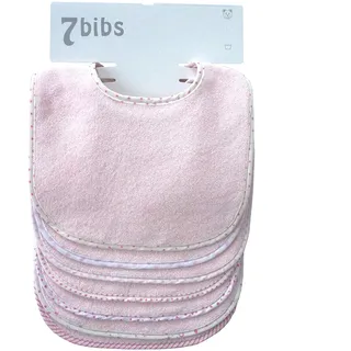 Doppellagige Sabberlätzchen für Babys, Baumwolle, weich, saugfähig, 7 Stück (pink-waterproof)