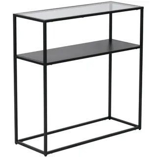 [en.casa] Konsolentisch Kuhmo , Metall, Glas , Rechteckig,Rechteckig , 80x80x30 cm , Wohnzimmer, Wohnzimmertische, Konsolentische