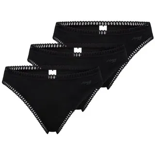 SLOGGI T-String 3er Pack GO Crush (Spar-Set, 3-St) String - Baumwolle - Atmungsaktiv - Komfortabel und atmungsaktiv schwarz S