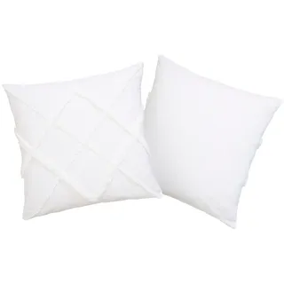 Dekokissen OTTO HOME "Monnia", weiß (weiß, unifarben), B:40cm L:40cm, Baumwolle, Dekokissen_Sitzkissen_Kissenhüllen, Dekokissen, unifarben, Kissenhüllen ohne Füllung mit Reißverschluss, 2 Stück