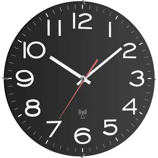 TFA Funk Wanduhr 30,00 cm 60.3509 schwarz