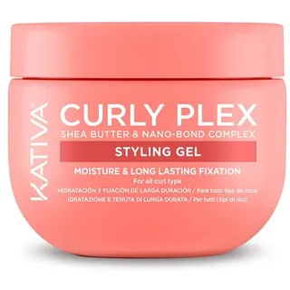 KATIVA Curly Plex Locken Gel – Fixiergel für definierte Locken, langer Halt ohne klebriges Gefühl, ohne Effekt „hart“ – Anti-Frizz, Glanz & Feuchtigkeit – Nano-Bond Complex, Sheabutter & Leinsamen