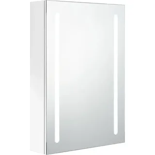 vidaXL LED-Spiegelschrank fürs Bad Glänzend Weiß 50x13x70 cm - Weiß