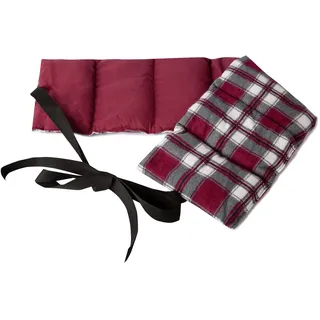 Rapssamenkissen 7-Kammer mit Band, 65x15 - Wärmekissen, Körnerkissen, Rapskissen - 65x15cm, Rapssamen Kissen, Flanell karo-rot