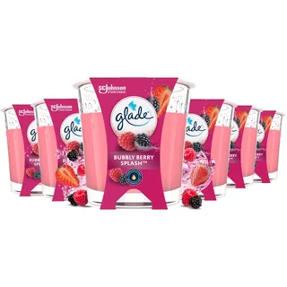 Glade Duft-Kerze im Glas, Bubbly Berry Splash, (6 x 112 g), bis zu 27 Stunden Brenndauer pro Kerze