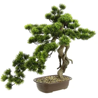 I.GE.A. Bonsai Baum in Schale Kunstbonsai Kunstbaum Dekobaum künstlich Japanische Kunstpflanze Grünpflanze Dekobaum wie echt groß Deko Pflanze Pflanzendekoration Bonsaischale exotische Bäume Zen Garten,