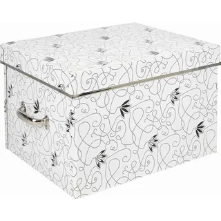 Dekobox , Schwarz, Weiß , Karton , 42x28x36 cm , Deckel , Ordnen & Aufbewahren, Dekoboxen & Aufbewahrungsboxen, Dekoboxen