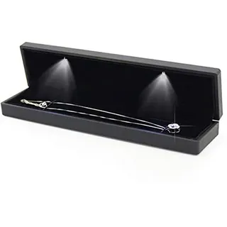 Schmuckkästchen Ketten Geschenkbox Schmuck, Schmuckschatulle Für Damen Schmuckkästchen, Led Beleuchteter Ring/Anhänger/Armband/Halskette Schmuck Vitrine Geschenke Aufbewahrungsbox(Halskette Größe)