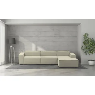 Talamo Italia - Sofa mit Halbinsel Raffaella, modulares 4-Sitzer-Sofa mit rechter Halbinsel, Stoffsofa, 100 % Made in Italy, 340 x 170 x 70 cm, Beige