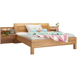 Dieter Knoll Bettanlage , Eichefarben , Holz, Holzwerkstoff , Eiche , teilmassiv , 180x200 cm , Typenauswahl , Schlafzimmer, Betten, Einzel- & Doppelbetten