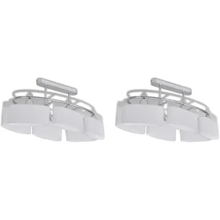 vidaXL Deckenlampe mit ellipsenförmigen Glasschirmen 2 Stk. E14 - Weiß