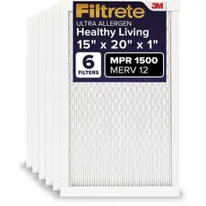 Filtrete 15x20x1 Luftfilter MPR 1500 MERV 12, Healthy Living Ultra Allergen, 6er-Pack (genaue Maße 14,81x19,81x0,78)