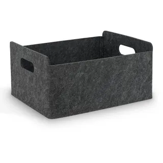 BEHONA Filzkorb Aufbewahrungskorb aus Filz, Schrank Organizer, Regalkörbe (Schwarz (1 Stück), 12.4 in × 9.8 in × 5.9 in)