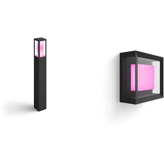 Philips Hue White & Color Ambiance Impress Outdoor Wegeleuchte & White & Color Ambiance Econic Outdoor Wandleuchte (1.140 lm)