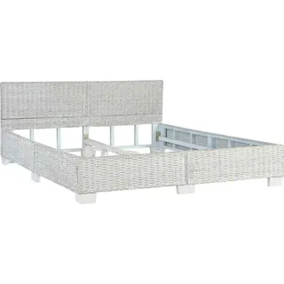 vidaXL Bettgestell Grau Natur Rattan 160 x 200 cm - Grau