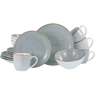 Kombiservice CREATABLE "Vintage Nature, Service 16-tlg.", stein, 16, Porzellan, Geschirr-Sets, Kombiservice, Naturverbundenes Design, Handgemalt