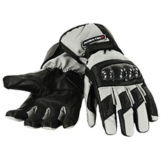 RIDER-TEC Handschuhe Motorrad Leder und Cordura rt4010-t, schwarz/weiß, Größe XXL