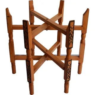 Holzgestell für Tablett Gestell Untergestell für marokkanisches Silbertablett, groß - Braun