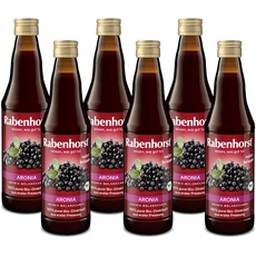 Rabenhorst Aronia Muttersaft BIO 6er Pack (6 x 330 ml) - 100 % purer Aronia-Direktsaft aus erster Pressung