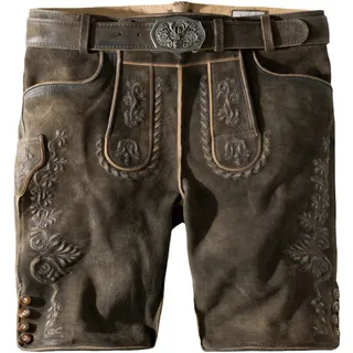 Stockerpoint Herren Lederhose Oliver I Größe 44-60 I Bequeme Trachtenhose in edler Hirschoptik I Aus 100% hochwertigem Wildbockleder I Perfekt für Trachten & Festlichkeiten