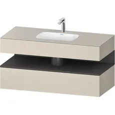 Duravit Qatego Einbauwaschtisch mit Konsolenwaschtischunterbau, 1200x550x600mm, Nische Graphit Matt, QA4787049, Farbe: Taupe Supermatt/mit Nischenbeleuchtung