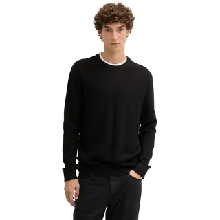 TOM TAILOR Denim Strickpullover, in 2-in-1-Look, schwarz