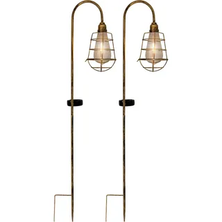 NÄVE LED Solarleuchte Kunststoff 76,5 cm 2er Set grau