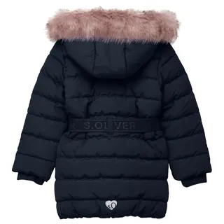 s.Oliver Mädchen 2151493 Steppmantel mit abnehmbaren Fake Fur Kragen, 5952 Blau, 116