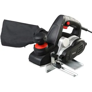Bakaji Elektrischer Hobelhobel, Leistung 750 W, Holzhobel, Geschwindigkeit: 16500 U/min, Schnittbreite: 82 mm, einstellbare Tiefe: 0 – 3 mm, mit integriertem Staubsauger, Beutel + Parallelführung.