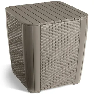 Keter Garten-Beistelltisch Luzon Rattan-Optik Flach Cappuccino-Braun - Braun