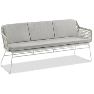 Niehoff Lido Bank Aluminium/Kordelgeflecht Ivory/Beige inkl. Sitzkissen