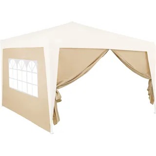 DEUBA® 2er Set Seitenwände je Seite 3x2 m Wasserabweisend Seitenfenster Reißverschluss Haltbänder Pavillon Faltpavillon Gartenzelt Partyzelt Beige 6x3m - Beige