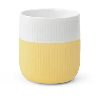 Royal Copenhagen Fluted Contrast Becher 0,33 l Gelb-Weiß
