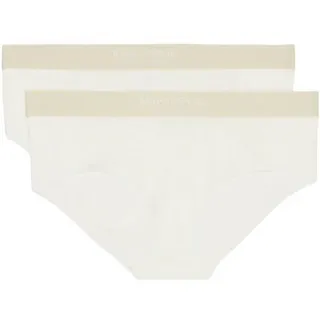 Marc O'Polo Marc O ́Polo Women's Iconic Rib 2-Pack Panty Hipster Panties, White, Small