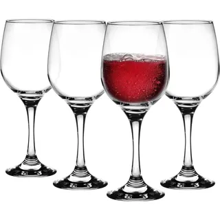 GLASMARK® transparente Weinglas 4-Set 300ml Große (max. 390 ml) 4 Stück Rotweingläser Weinkelch Weinglas VINO auf Fuß - Hochwertige Qualität - Transparent