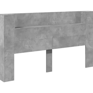 vidaXL Kopfteil-Schrank mit LED mit Regal Beton 180 x 16,5 x 103,5 cm - Grau