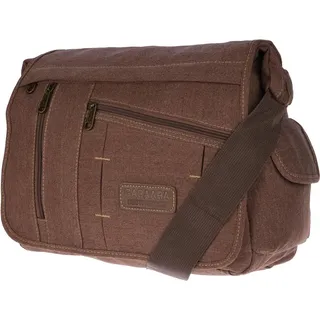 Große XL Herren Damen Tasche Messenger Bag Umhängetasche Laptoptasche Canvas Braun - Braun